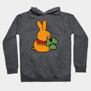 Cute Bunny Rabbit with Shamrock for St Patricks Day Hoodie